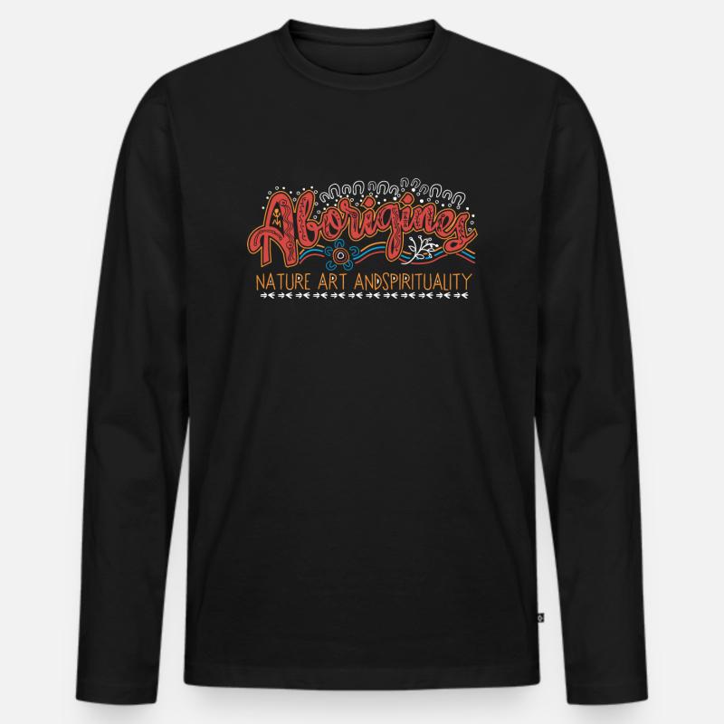 Aborigines Nature - Männer Premium Bio Langarmshirt - Schwarz