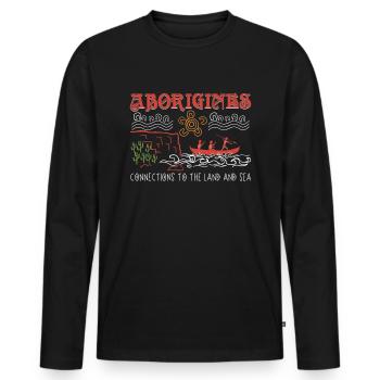 Liens avec les Autochtones - T-shirt manches longues Premium bio Homme - noir - Devant - Nico (187cm)