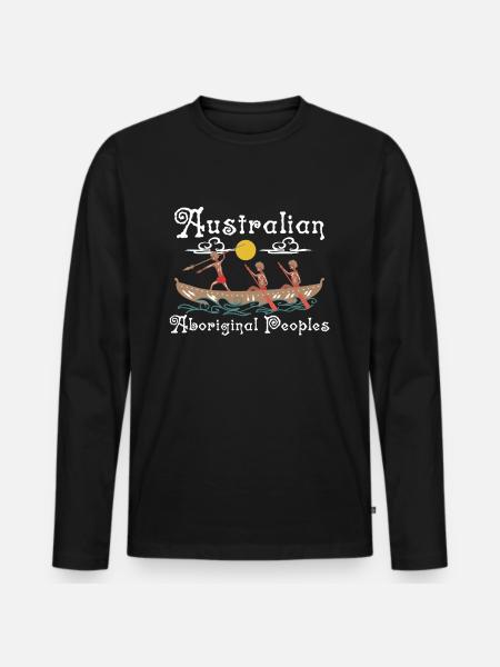 Australian Aboriginal - Men's Premium Organic Long Sleeve Shirt - black