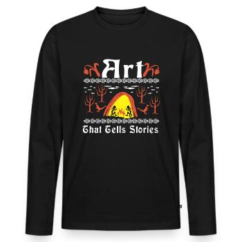 Art That Tells Stories - Men's Premium Organic Long Sleeve Shirt - black - Front - Nico (187cm)