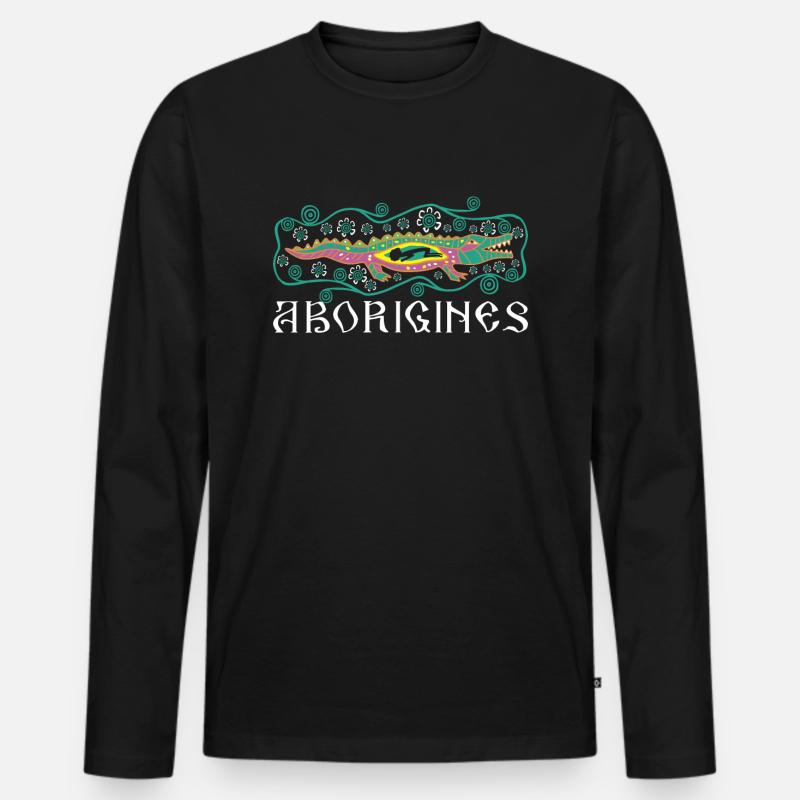 Aborigines - Männer Premium Bio Langarmshirt - Schwarz