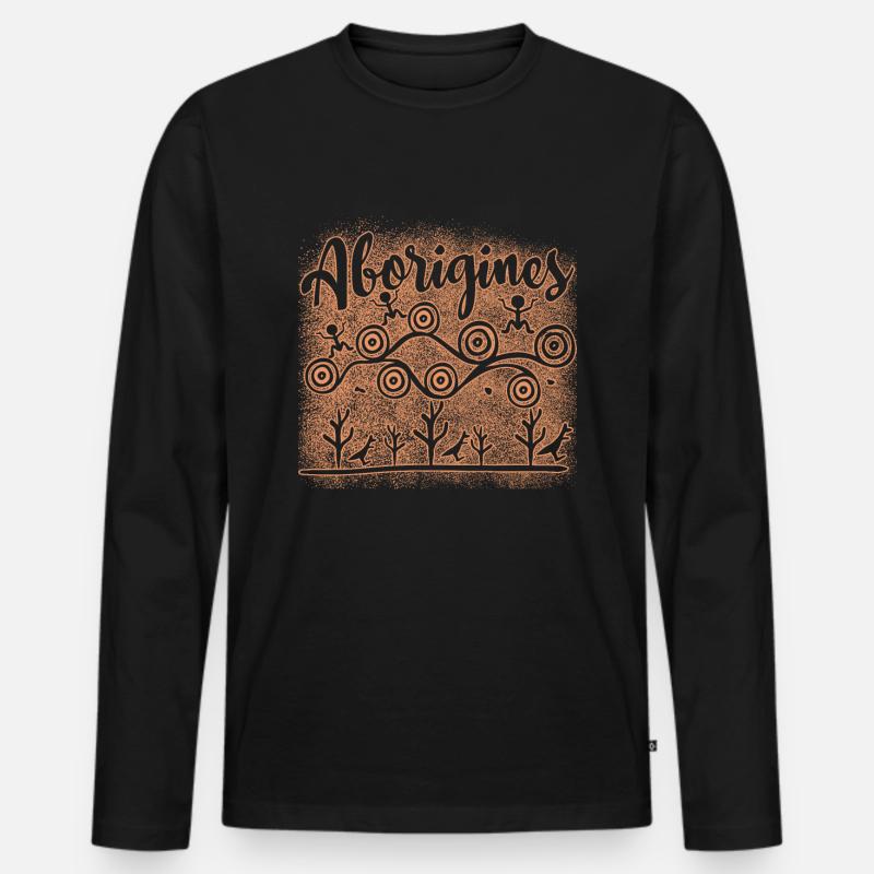 Aborigines - Männer Premium Bio Langarmshirt - Schwarz