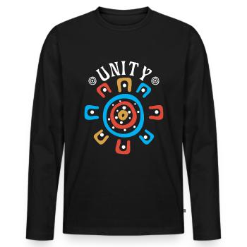 Australian Unity - Men's Premium Organic Long Sleeve Shirt - black - Front - Nico (187cm)