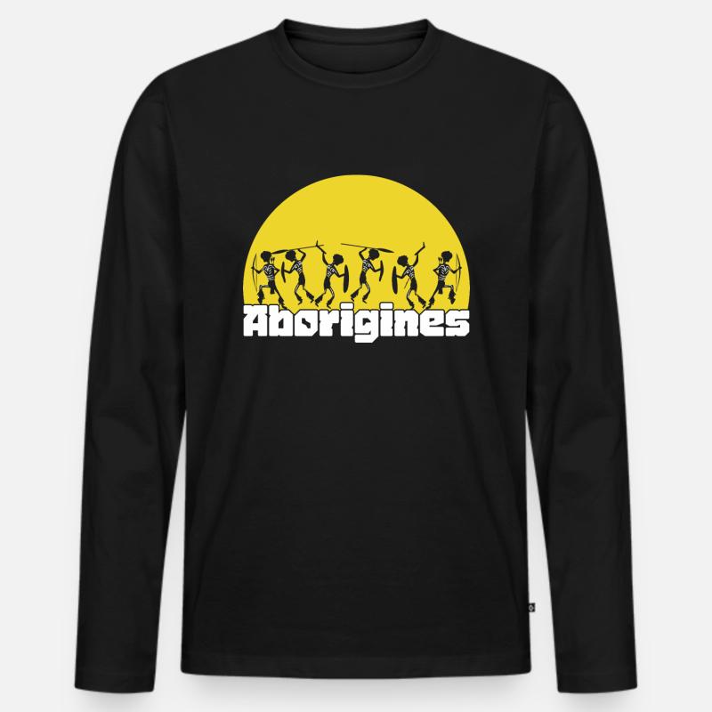 Aborigines - Männer Premium Bio Langarmshirt - Schwarz