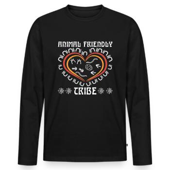 Animal Friendly Tribe - Men's Premium Organic Long Sleeve Shirt - black - Front - Nico (187cm)