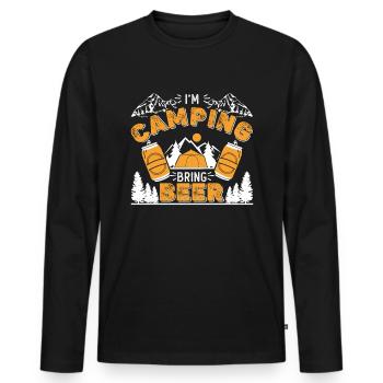 I'm camping Bring beer - Men's Premium Organic Long Sleeve Shirt - black - Front - Nico (187cm)