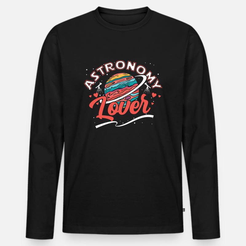 Astronomie - Männer Premium Bio Langarmshirt - Schwarz