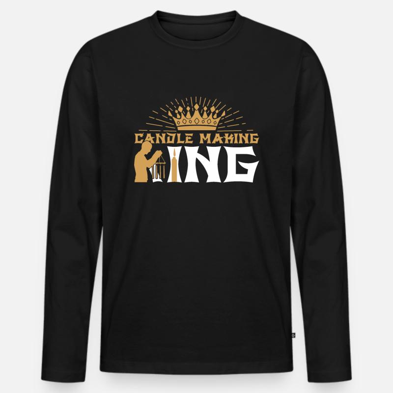 König der Kerzenherstellung - Männer Premium Bio Langarmshirt - Schwarz