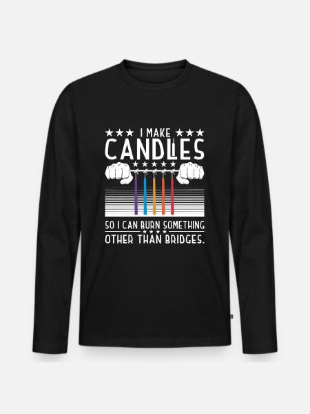 I make candles - Men's Premium Organic Long Sleeve Shirt - black