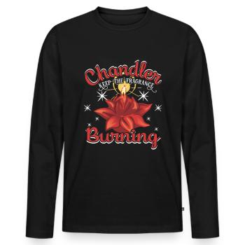 Chandler halten den Duft am Brennen - Männer Premium Bio Langarmshirt - Schwarz - Vorne - Nico (187cm)