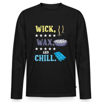 Mèche, épile et refroidit. - T-shirt manches longues Premium bio Homme - noir - Devant - Nico (187cm)