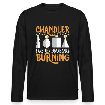 Chandler halten den Duft am Brennen - Männer Premium Bio Langarmshirt - Schwarz - Vorne - Nico (187cm)