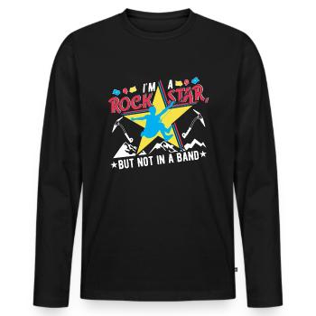 Ich bin ein , aber nicht in einer Band - Männer Premium Bio Langarmshirt - Schwarz - Vorne - Nico (187cm)