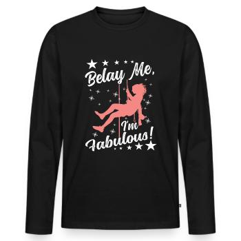Sichern Sie mich, ich bin fabelhaft! - Männer Premium Bio Langarmshirt - Schwarz - Vorne - Nico (187cm)
