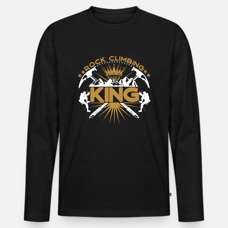 Kletter-König - Männer Premium Bio Langarmshirt - Schwarz