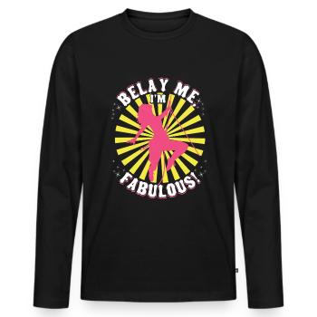 Sichern Sie mich, ich bin fabelhaft! - Männer Premium Bio Langarmshirt - Schwarz - Vorne - Nico (187cm)