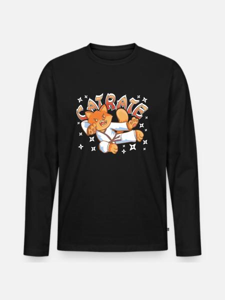 Catrate - Men's Premium Organic Long Sleeve Shirt - black