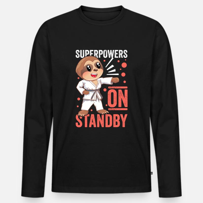 Supermächte in Bereitschaft - Männer Premium Bio Langarmshirt - Schwarz
