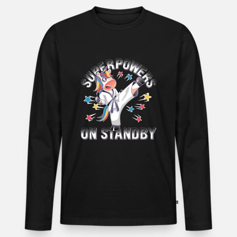 Supermächte in Bereitschaft - Männer Premium Bio Langarmshirt - Schwarz