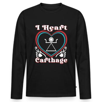 Ich liebe Karthago - Männer Premium Bio Langarmshirt - Schwarz - Vorne - Nico (187cm)