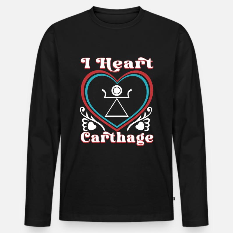 Ich liebe Karthago - Männer Premium Bio Langarmshirt - Schwarz