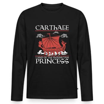 Karthago, Land der phönizischen Prinzessin - Männer Premium Bio Langarmshirt - Schwarz - Vorne - Nico (187cm)