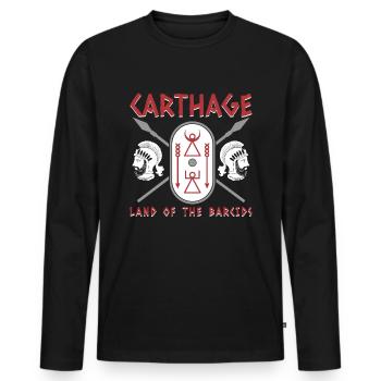 Karthago, Land der Barkiden - Männer Premium Bio Langarmshirt - Schwarz - Vorne - Nico (187cm)