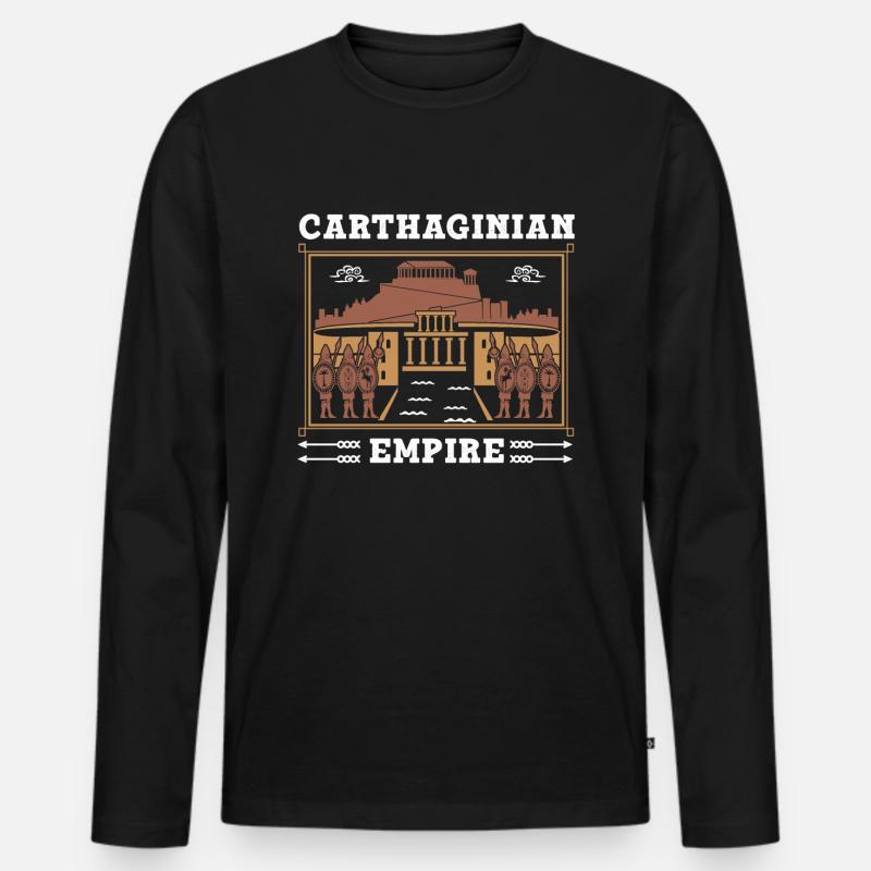 Karthagisches Reich - Männer Premium Bio Langarmshirt - Schwarz
