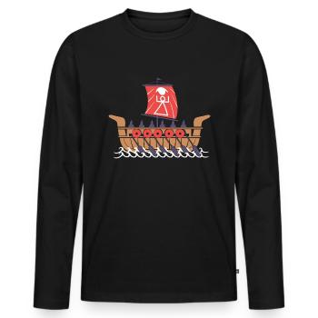 Schlachtschiff Karthago - Männer Premium Bio Langarmshirt - Schwarz - Vorne - Nico (187cm)