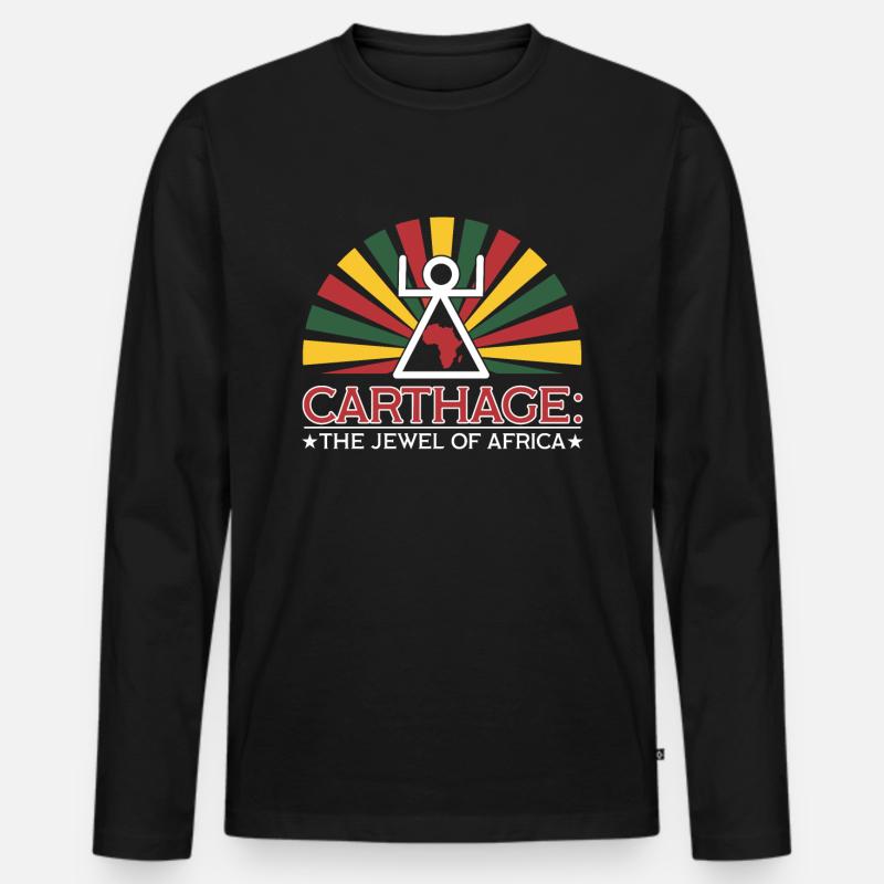 Karthago: Das Juwel Afrikas - Männer Premium Bio Langarmshirt - Schwarz