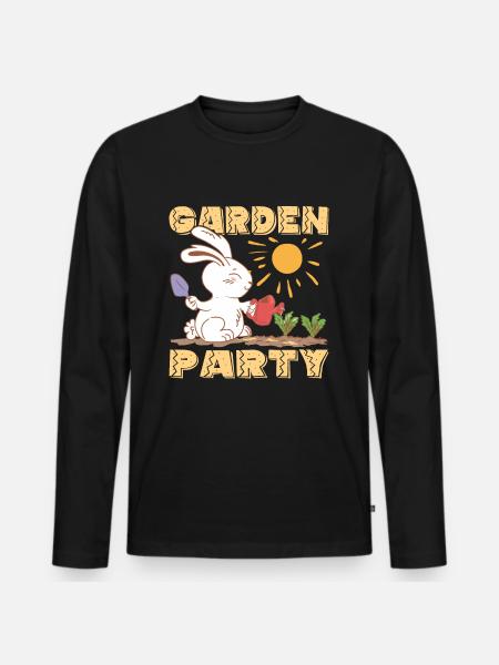 Garden Party - Men's Premium Organic Long Sleeve Shirt - black