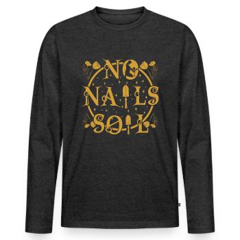 keine Nägel Erde - Männer Premium Bio Langarmshirt - Anthrazit meliert - Vorne - Nico (187cm)