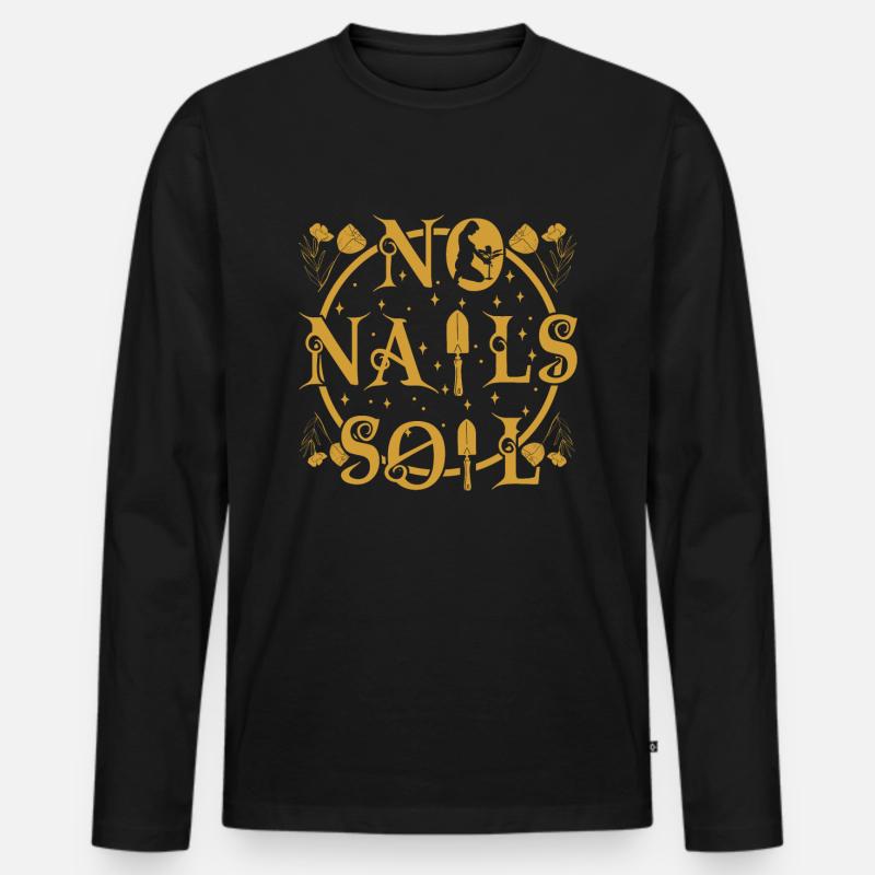 keine Nägel Erde - Männer Premium Bio Langarmshirt - Schwarz