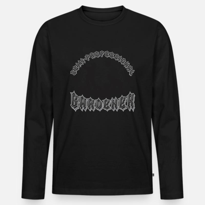 Semi-professioneller Gärtner - Männer Premium Bio Langarmshirt - Schwarz