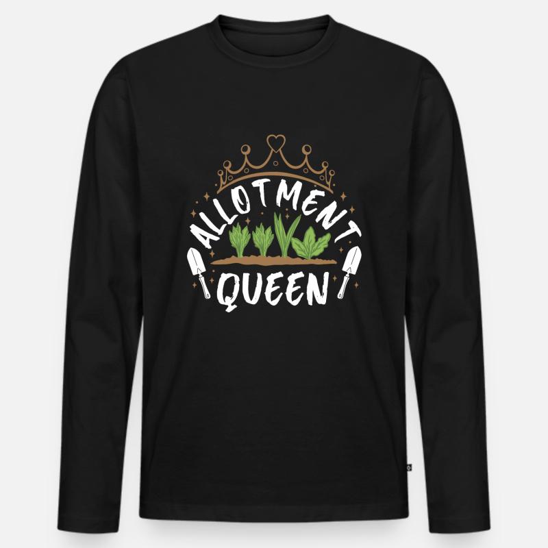 Kleingarten-Königin - Männer Premium Bio Langarmshirt - Schwarz