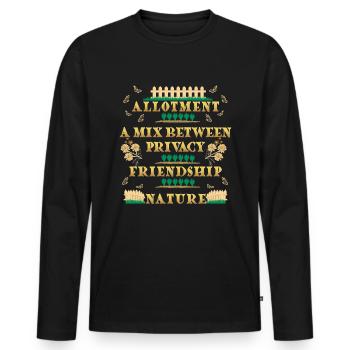 Lotissement : un mélange entre intimité Amitié Nature - T-shirt manches longues Premium bio Homme - noir - Devant - Nico (187cm)