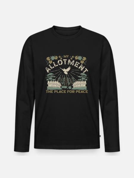 Mein Schrebergarten, der Ort des Friedens - Männer Premium Bio Langarmshirt - Schwarz