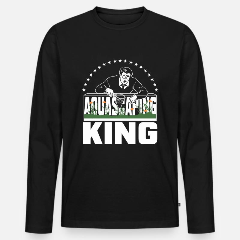 Aquascaping-König - Männer Premium Bio Langarmshirt - Schwarz