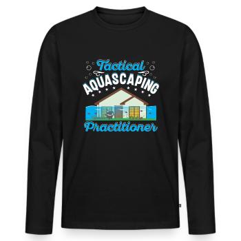 Tactical Aquascaping Practitioner - Men's Premium Organic Long Sleeve Shirt - black - Front - Nico (187cm)