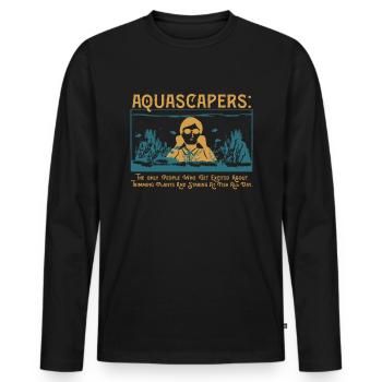 Aquascapers: trimming plants and staring at fish - Men's Premium Organic Long Sleeve Shirt - black - Front - Nico (187cm)