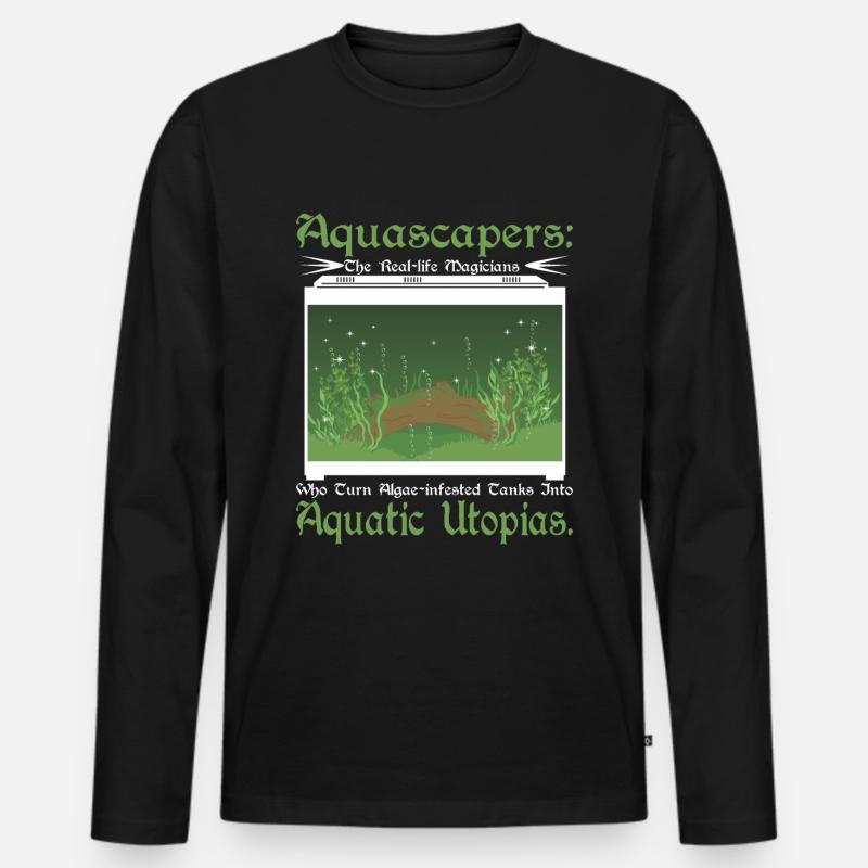 Aquascaper, die echten Zauberer - Männer Premium Bio Langarmshirt - Schwarz
