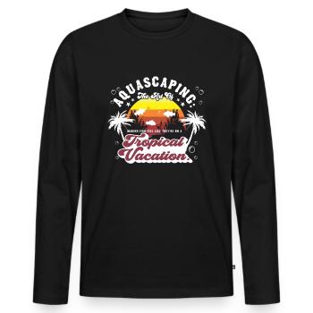 Fische fühlen sich wie in einem tropischen Urlaub. - Männer Premium Bio Langarmshirt - Schwarz - Vorne - Nico (187cm)