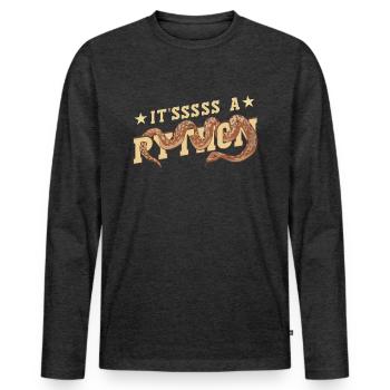 It'sssss a Python - Men's Premium Organic Long Sleeve Shirt - heather anthracite - Front - Nico (187cm)