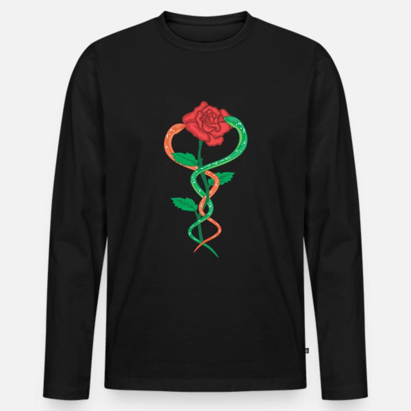 Schlange - Männer Premium Bio Langarmshirt - Schwarz