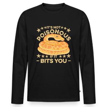 Es ist nicht giftig, wenn es dich beißt - Männer Premium Bio Langarmshirt - Schwarz - Vorne - Nico (187cm)