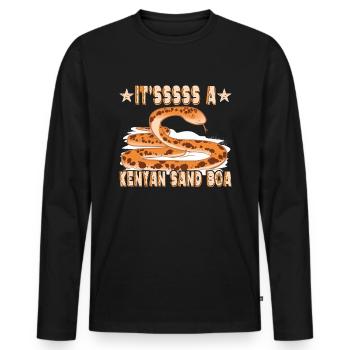 C’est un boa des sables du Kenya - T-shirt manches longues Premium bio Homme - noir - Devant - Nico (187cm)