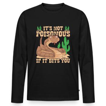 Es ist nicht giftig, wenn es dich beißt - Männer Premium Bio Langarmshirt - Schwarz - Vorne - Nico (187cm)