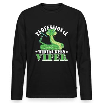 Pare-brise professionnel Viper - T-shirt manches longues Premium bio Homme - noir - Devant - Nico (187cm)