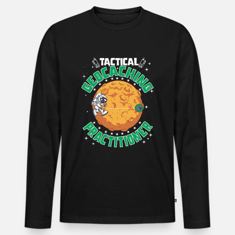 Taktischer Geocaching-Praktiker - Männer Premium Bio Langarmshirt - Schwarz