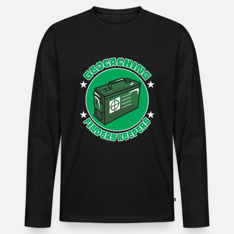 Geocaching Finder Hüter - Männer Premium Bio Langarmshirt - Schwarz